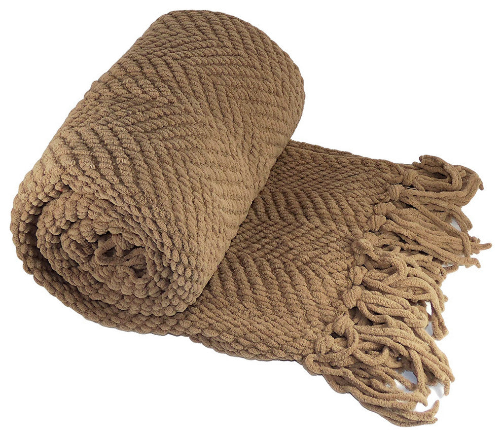 Tweed Knitted Throw Blanket, Amphora, 60"x80"