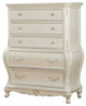 Benzara BM185914 Wooden Drawer Chest With Five Drawers, Pearl White