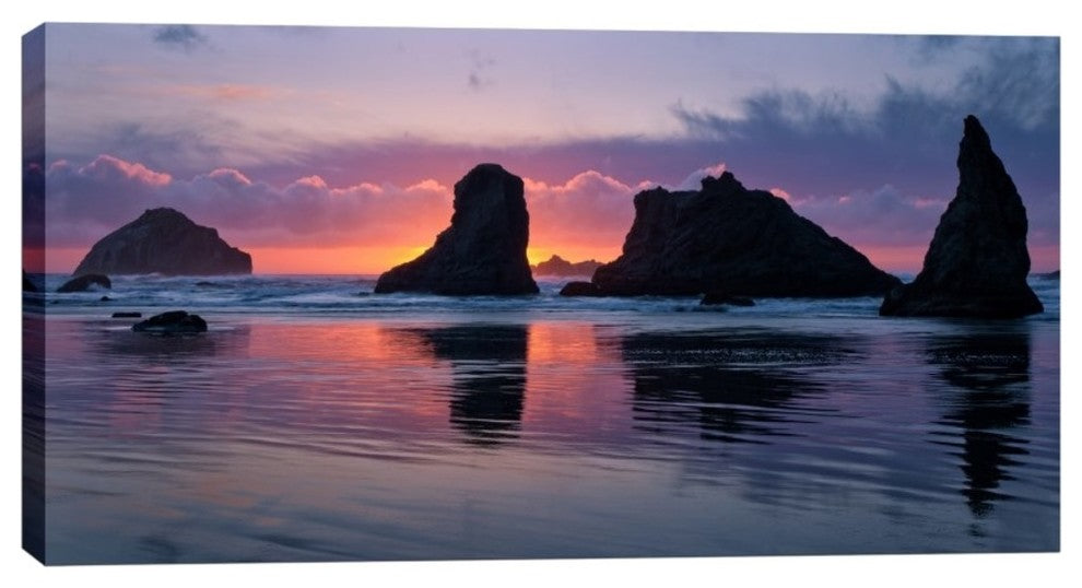 Epic Graffiti "Bandon Beach Tsunami" by Jesse Estes, Giclee Canvas Art, 30"x60"