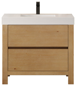 Cascadia Bathroom Vanity, Weathered Fir, 36", No Mirror