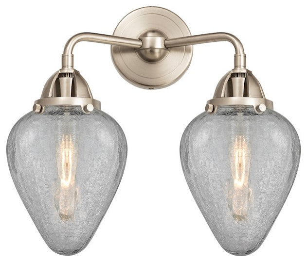 288-2W-SN-G165 Geneseo 2 Light 14.5" Bath Vanity Light, Brushed Satin Nickel