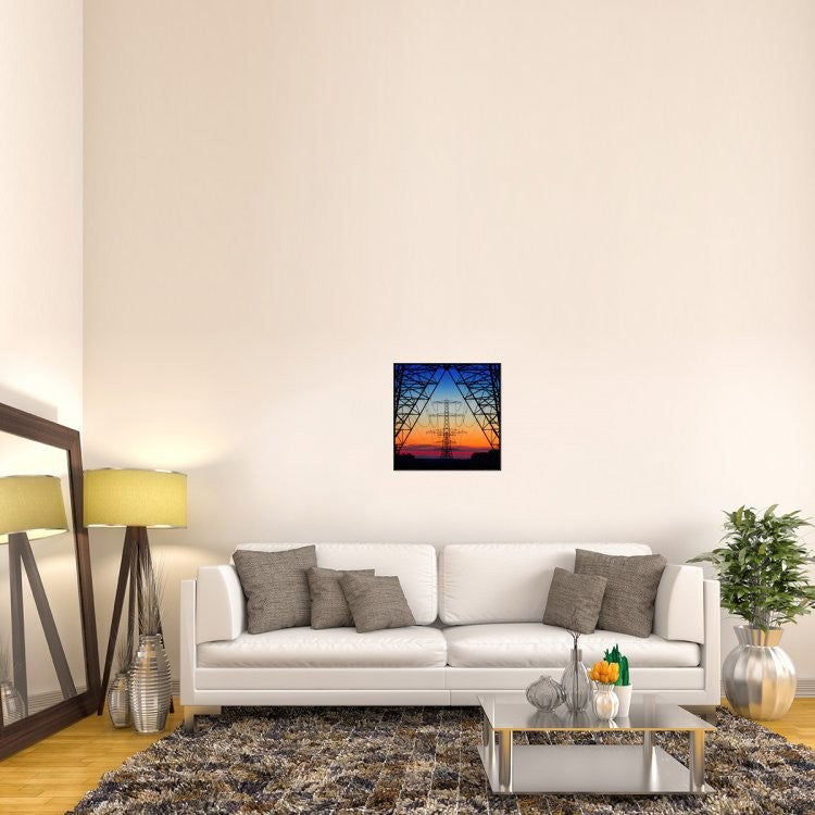 "Electric Coloured Sky" Framed Canvas Giclee by Riekus Reinders, 23x23"