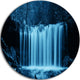 Waterfalls In Wood Black And White, Landscape Round Metal Wall Art, 23"
