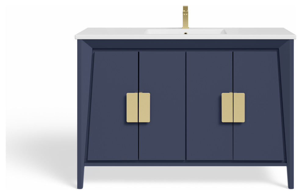 The Gellar Bathroom Vanity, Blue, 48", Single Sink, Freestanding