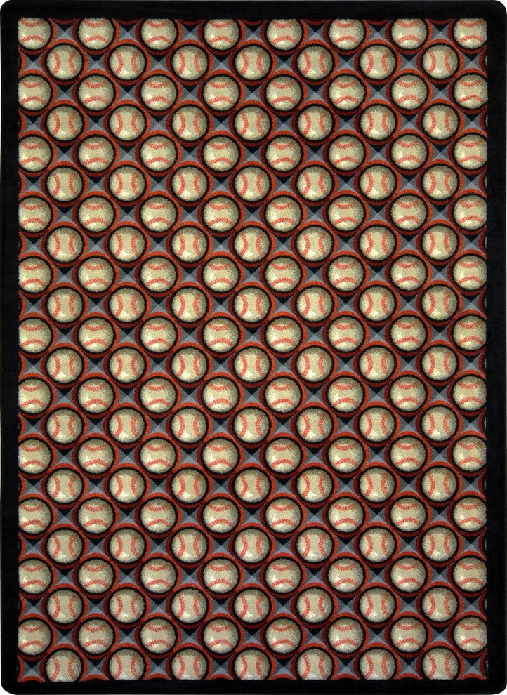 Games People Play Rug, Bases Loaded, 3'10"x5'4", Night Game