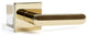 Modern Heavy Duty Designer Interior Door Lever - Beaux Collection, Polished Brass, Privacy Right Hand