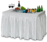 Modern Home 4' Foldable Party Ice Bin Table with Edge and Skirt - Portable Fold