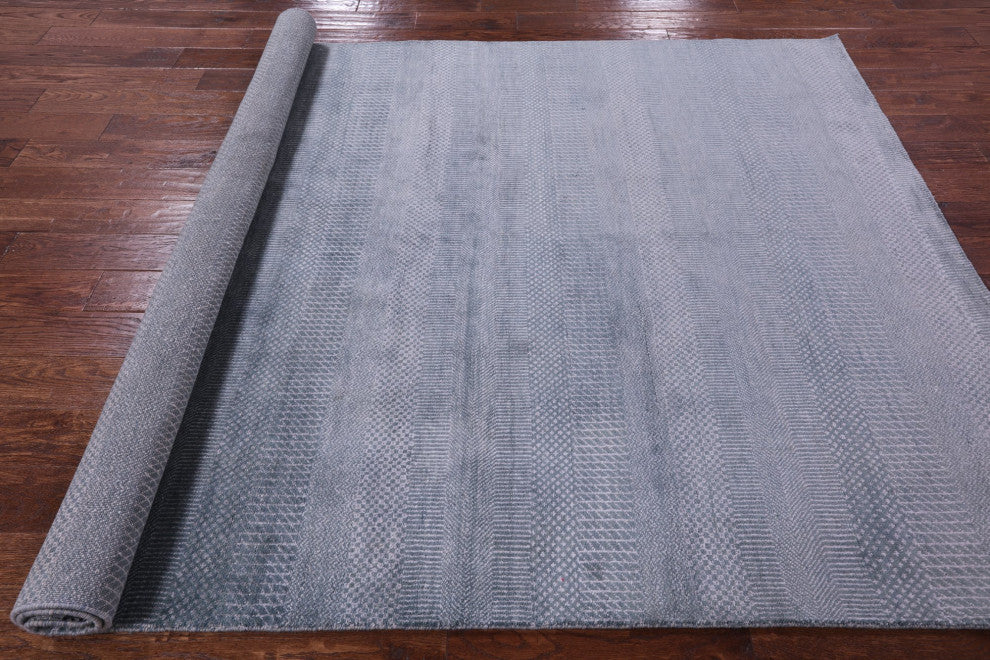 6' 1" X 8' 5" Hand-Knotted Savannah Grass Wool and Silk Rug Q11557