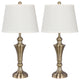 Antique Brass Metal Lamps, Set of 2, 26"