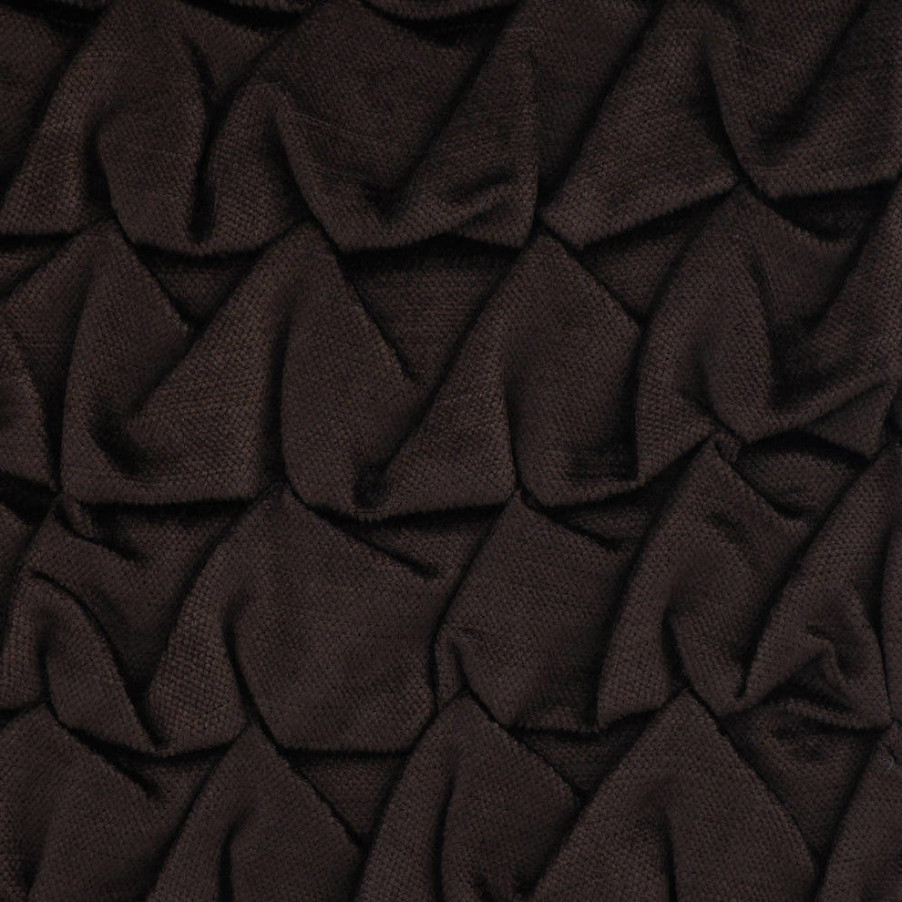 Black Decorative Pillow Shams 24"x24" Velvet, Knotty Black