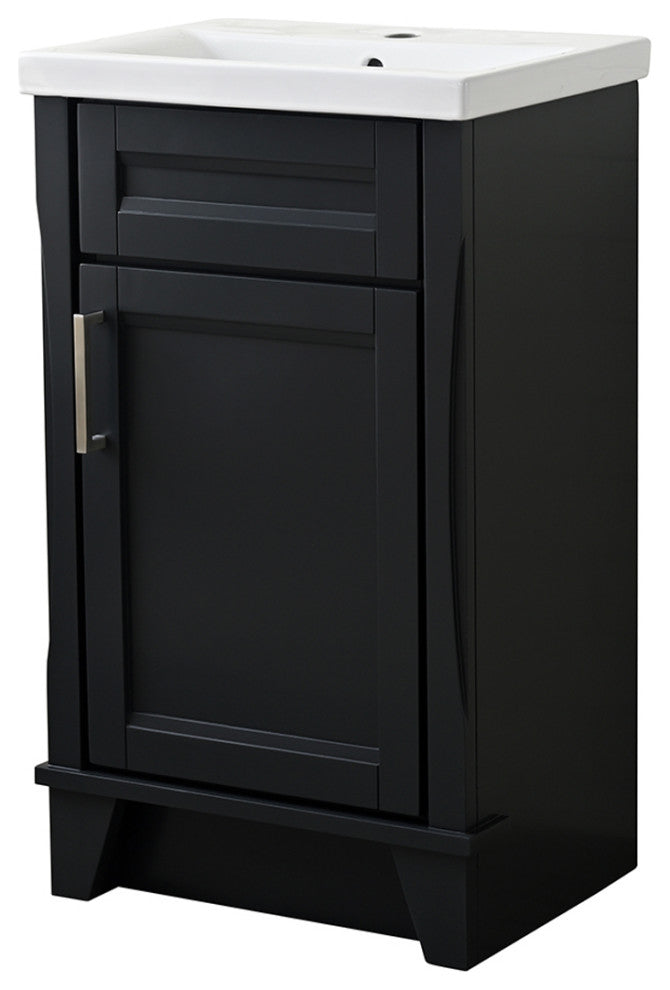 20" Single Sink Vanity With White Ceramic Sink Top, Dark Gray