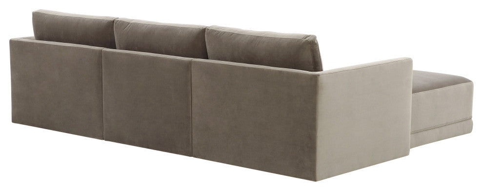 Flix Modular Velvet Sectional Sofa, Modern 4 Piece Sectional Couch Set, Beige Ta