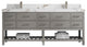 Parker 84" Double Sink Bath Vanity, Elephant Skin Gray 2" Viola Brown
