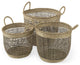 Set of Three Light Brown Storage Baskets
