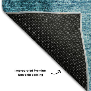 Premium Machine Washable Mayfield AMF690 Teal 5' x 7'6" Rug