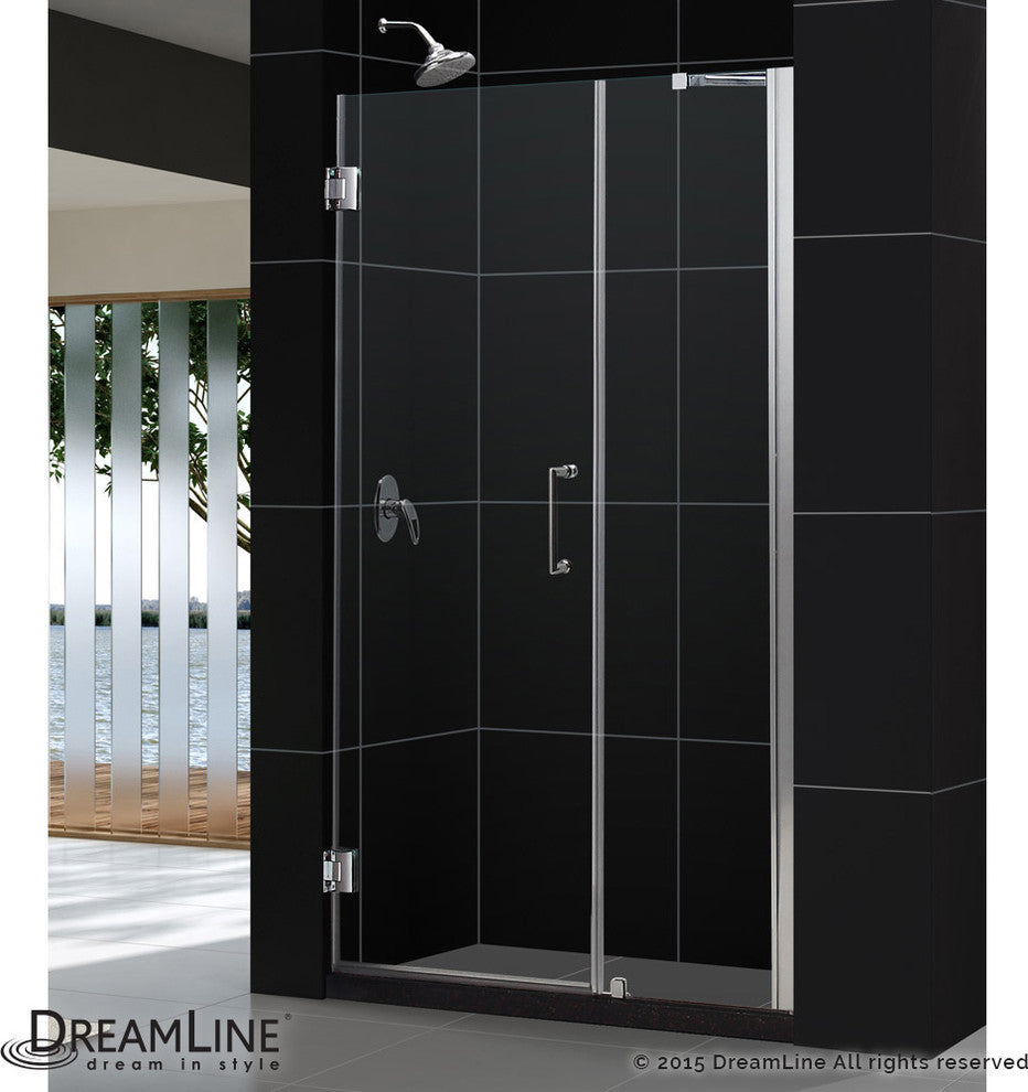 Dreamline Unidoor Min 52" To Max 53" Frameless Hinged Shower Door