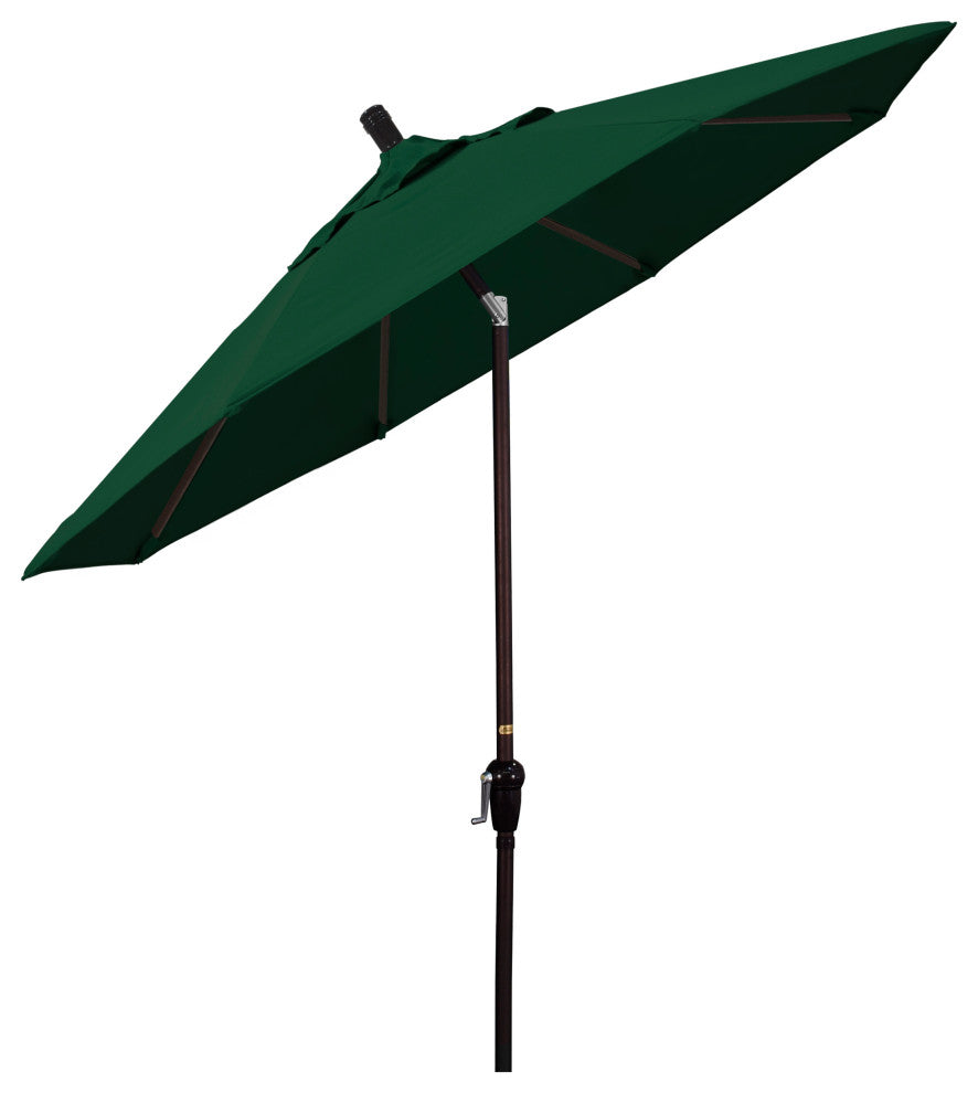 9' Aluminum Umbrella Auto Tilt Bronze, Forest Green