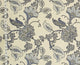 Blue Paisley Indienne Fabric Gray Handprint, Sample Cut
