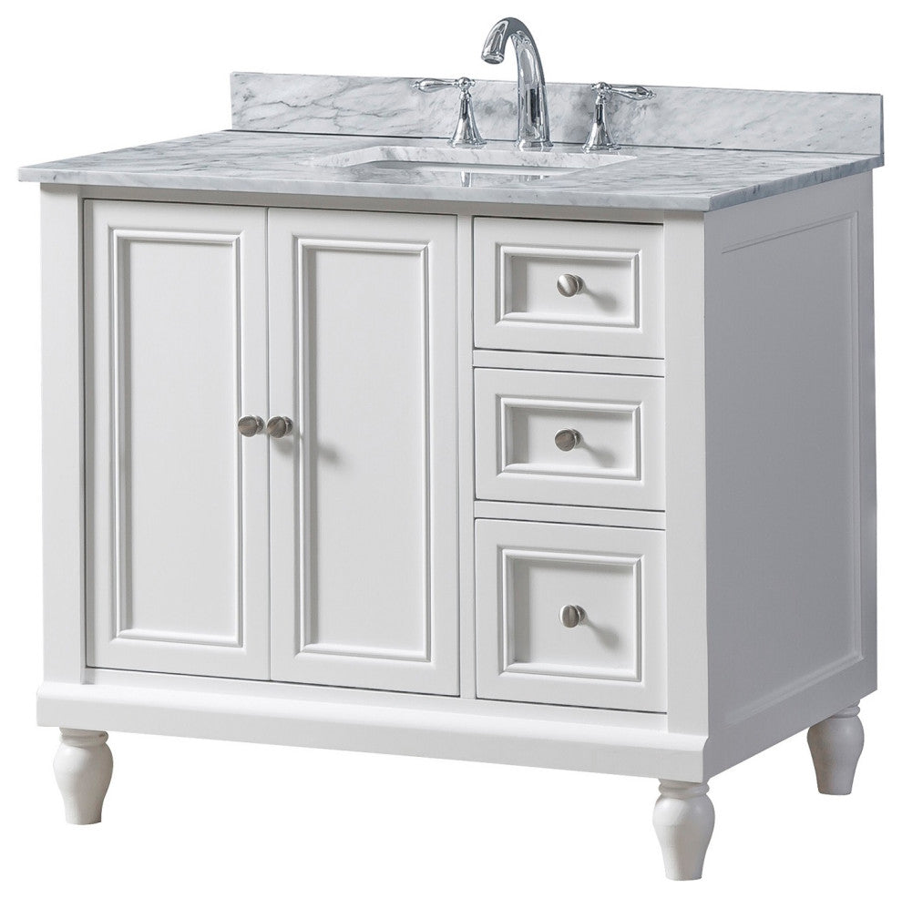 36" Classic White Bath Vanity