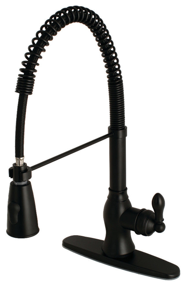 Gourmetier Single-Handle Pre-Rinse Kitchen Faucet, Matte Black