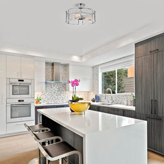CHLOE Lighting FREY Transitional 3-Light Chrome Semi-Flush Fixture