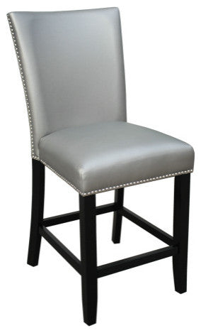 Camila Black Counter Chair, Set of 2, Silver
