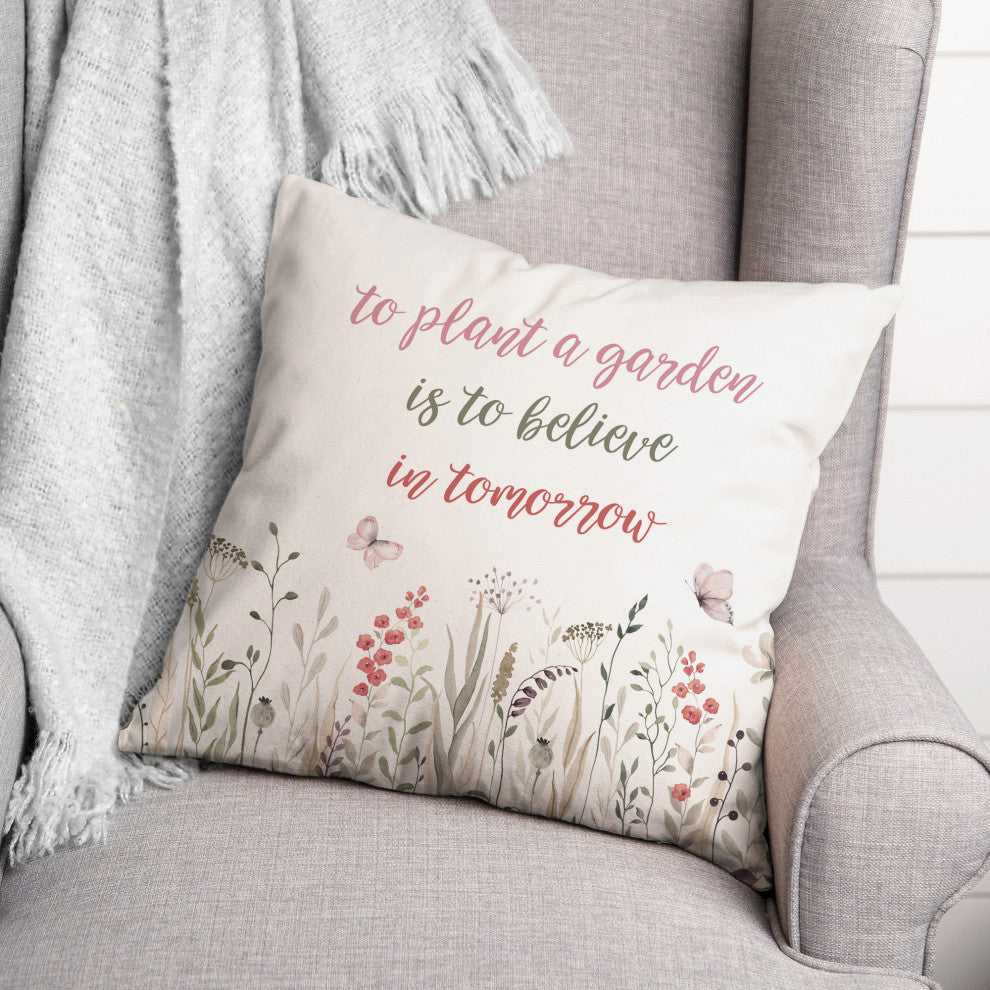To Plant Garden Watercolor 2 18x18 Spun Poly Pillow