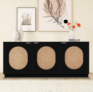 Cane Sideboard/Buffet, Black