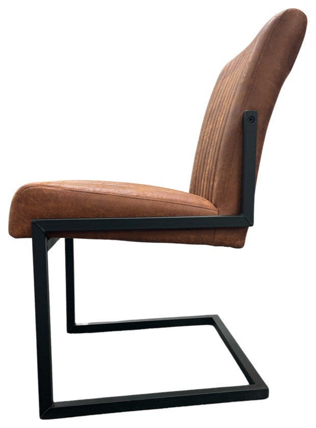 ALANIS Leather Chair, Copper Brown