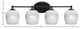 Capri 4-Light Bath Bar, Matte Black/White Marble