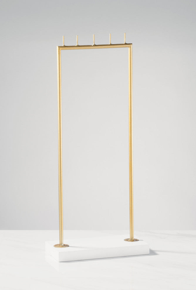 18" White and Gold Jewelry Display Stand