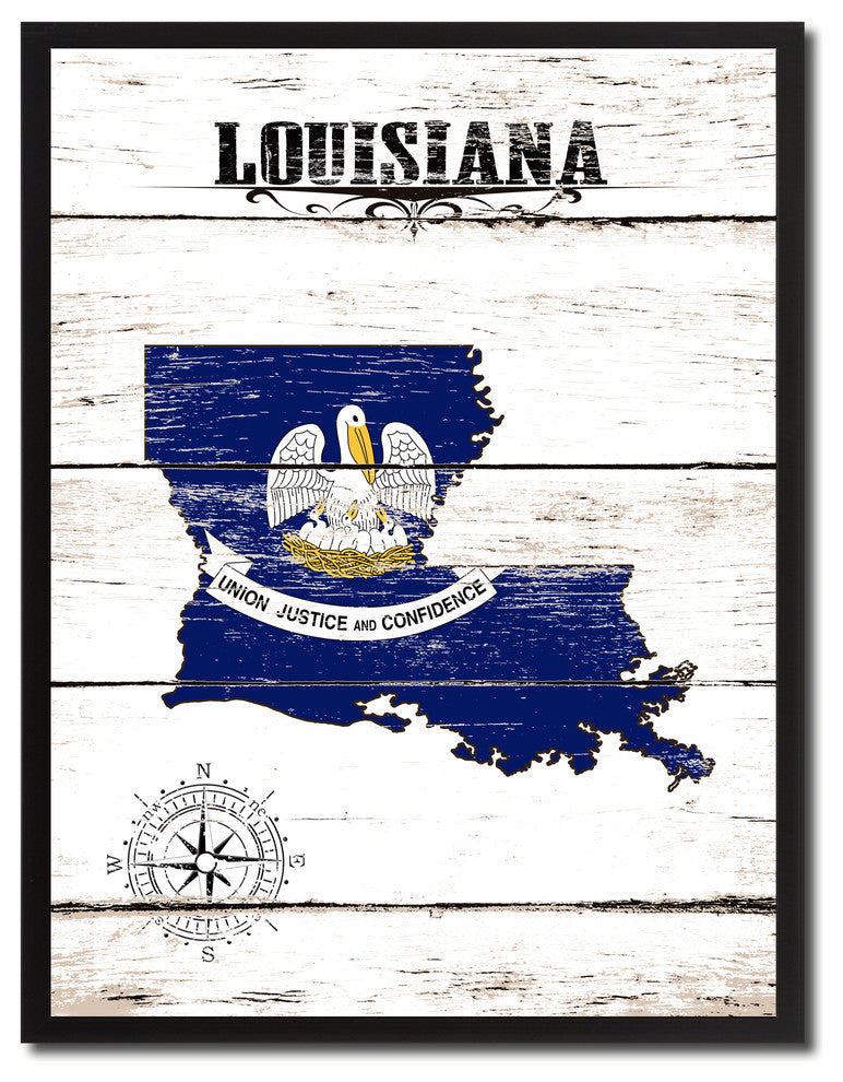 Louisiana State Flag Canvas, 22"x29"