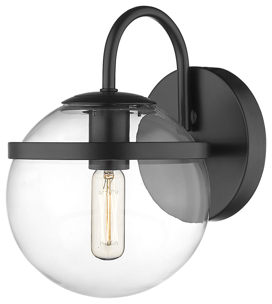 Innovations 350-1W-BK-CL-LED Sands 1 Light 5.875" Bath Vanity Light, Matte Black