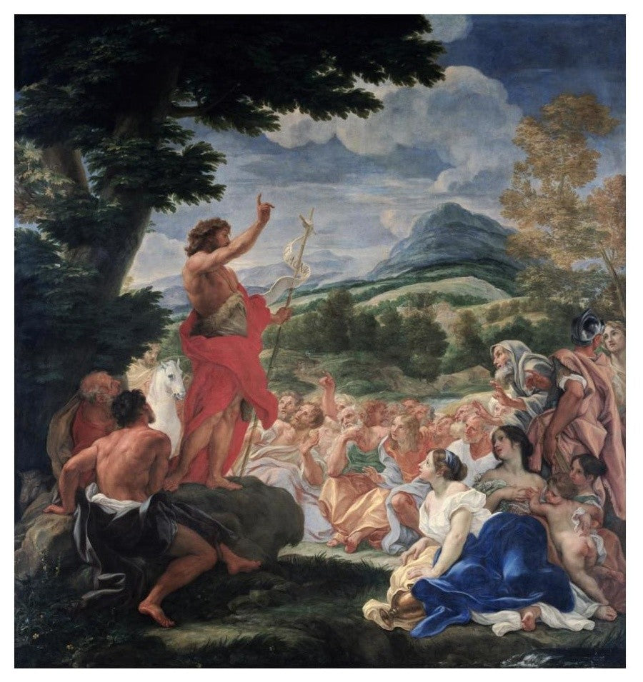 "The Sermon of St. John the Baptist" Digital Paper Print by Baciccio, 23"x24"