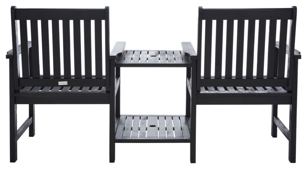 Safavieh Outdoor Brea Twin Seat Bench Black