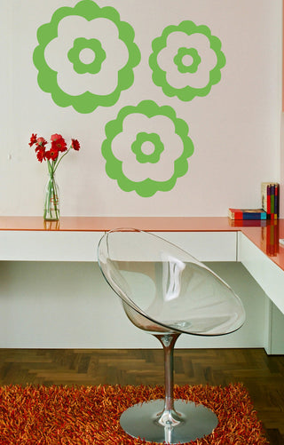 Natalie's Flower Set Vinyl Wall Decals 6", 8", 10", Mocha