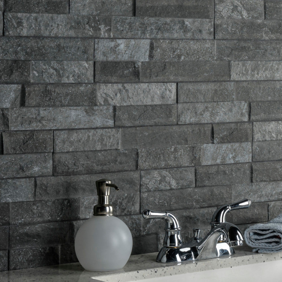 Ordino Black Porcelain Wall Tile