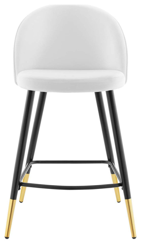 Cordial Performance Velvet Counter Stools Set of 2 White