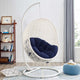 Swing Lounge Chair, Sunbrella, White Blue Navy, Modern, Outdoor Patio Bistro