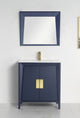 36" Larvotto Navy Blue Modern Bath Vanity, No Matching Mirror