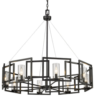 Marco 8-Light Chandelier, Gunmetal Bronze, Matte Black, Matte Black