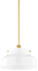1 Light Pendant, Aged Brass