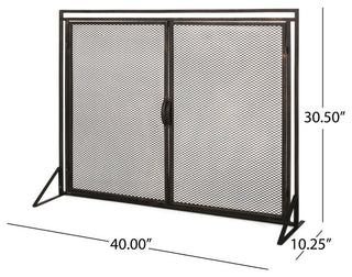 Samantha Iron Fireplace Screen, Black Brushed Gold