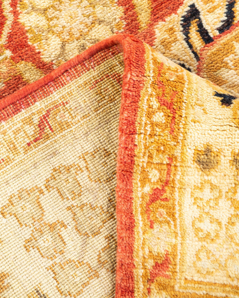 Modern, One-of-a-Kind Hand-Knotted Area Rug Orange, 3'2"x5'3"