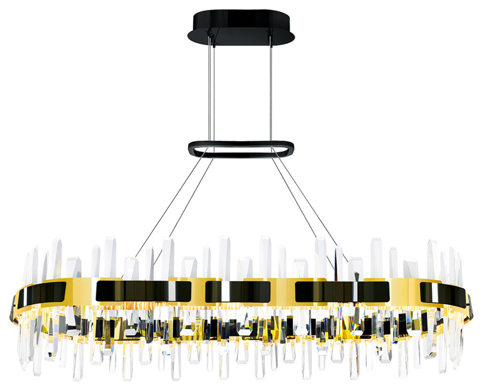 Aya LED Integrated Pearl Black Chandelier