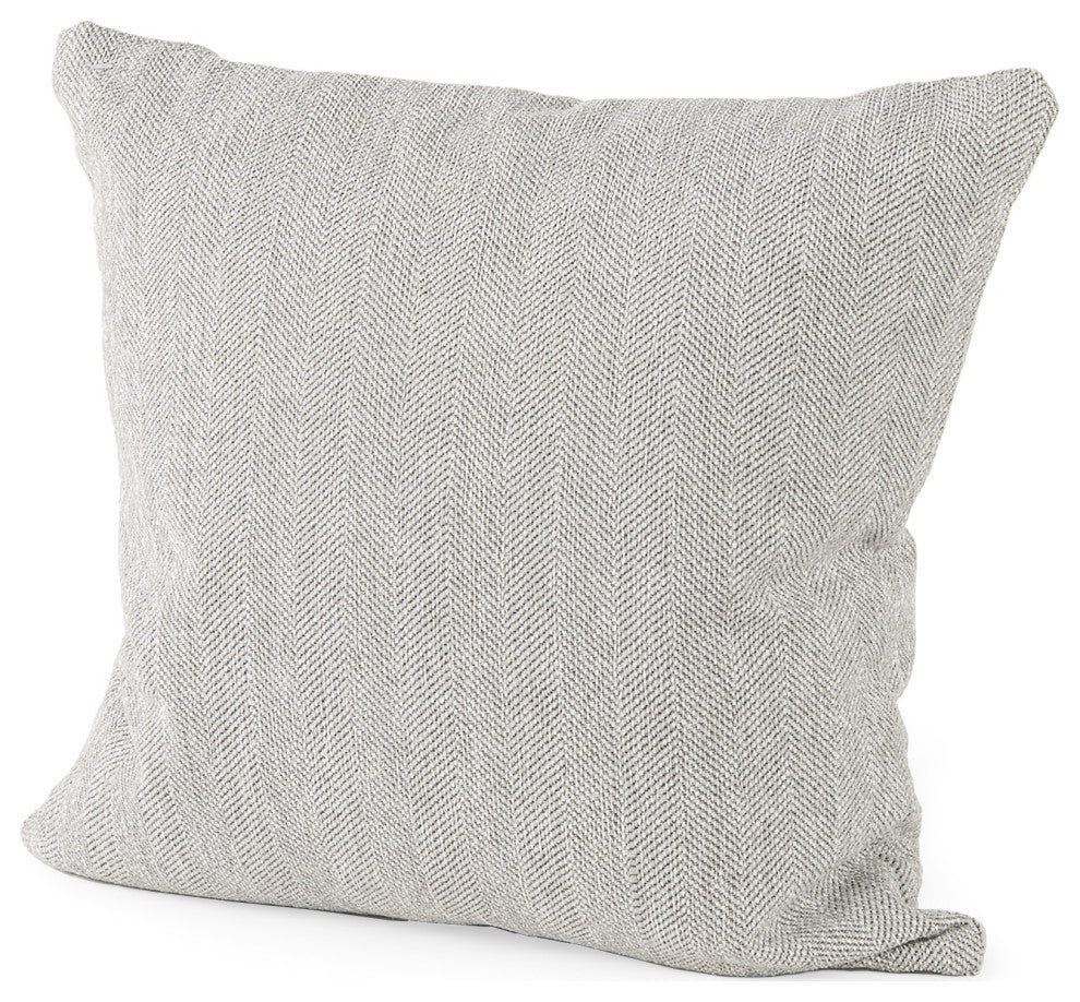 Ash Gray Basket Weave Accent Throw Pillow