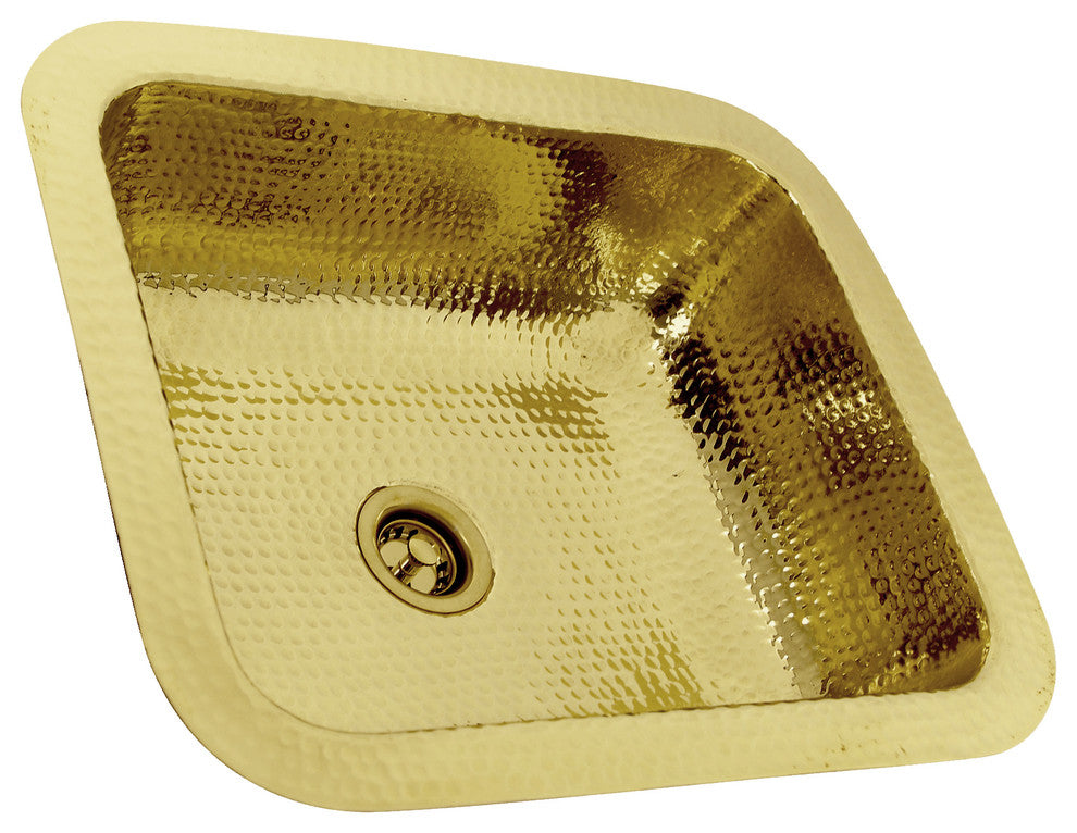 Nantucket Sinks 17.5"x14.5" Rectangle Undermount Bar Sink, Polished Brass