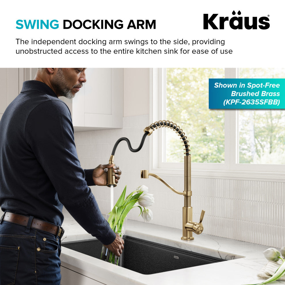 KRAUS Torak Commercial Style 2-Function 1-Handle Pull Down Kitchen Faucet SFBBMB