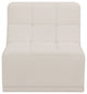 Relax Velvet Upholstered Armless Chair, Cream