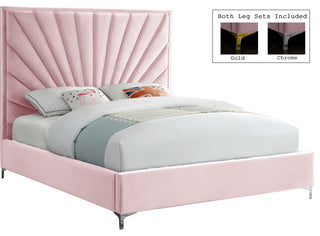 Eclipse Velvet Bed, Pink, Full